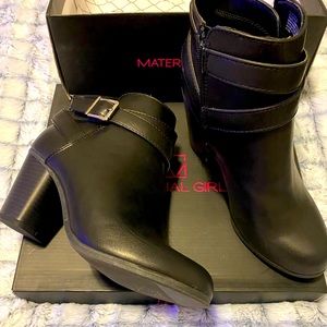 Material Girl Black Boots with Heel